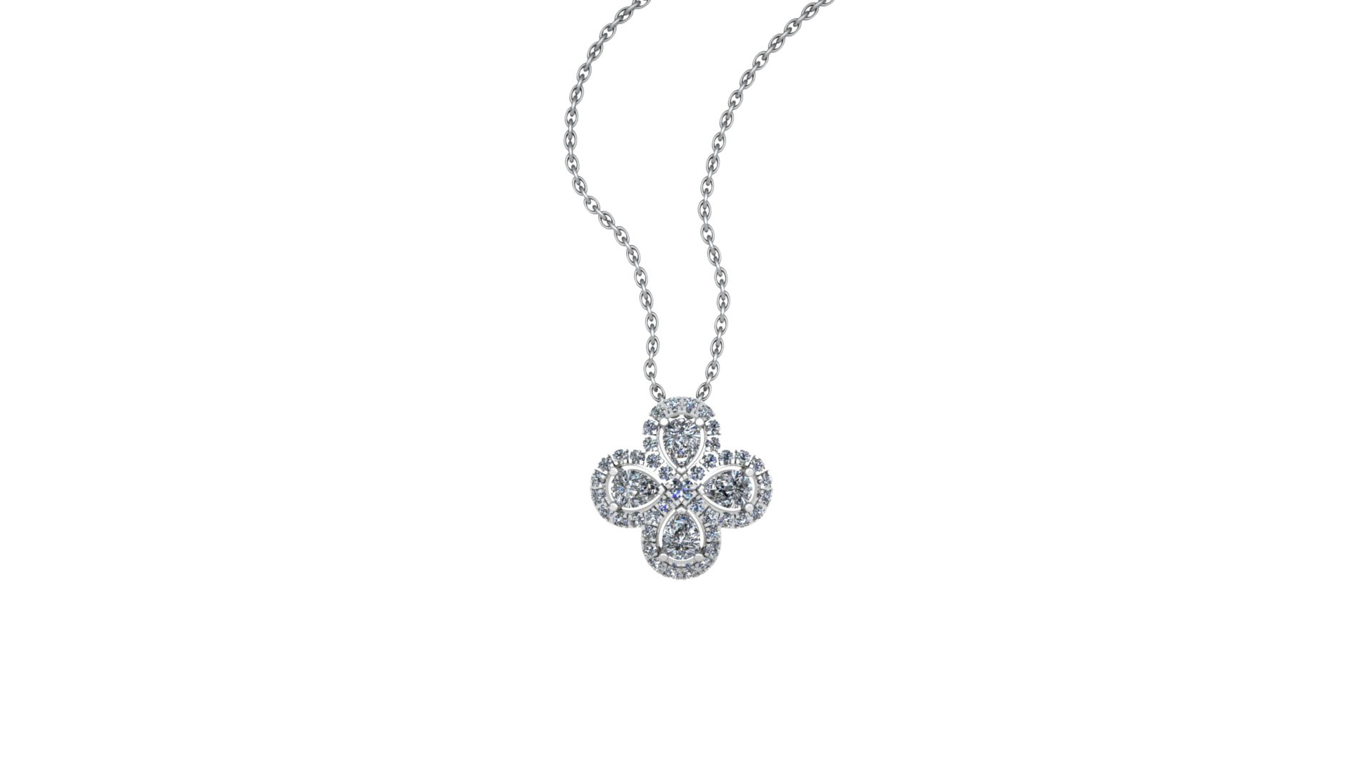 Mặt dây Vàng trắng 18k Henna